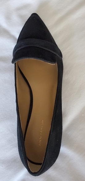 Black Suede Ann Taylor Loafers - Picture 2 of 5